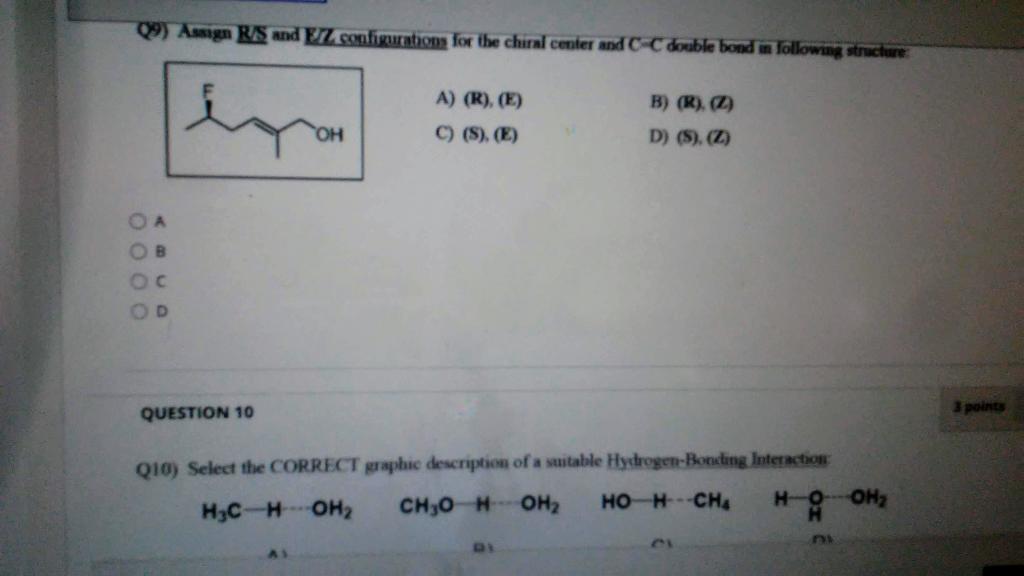 Solved QUESTION 2 3 points Q2) Select the structure that is | Chegg.com