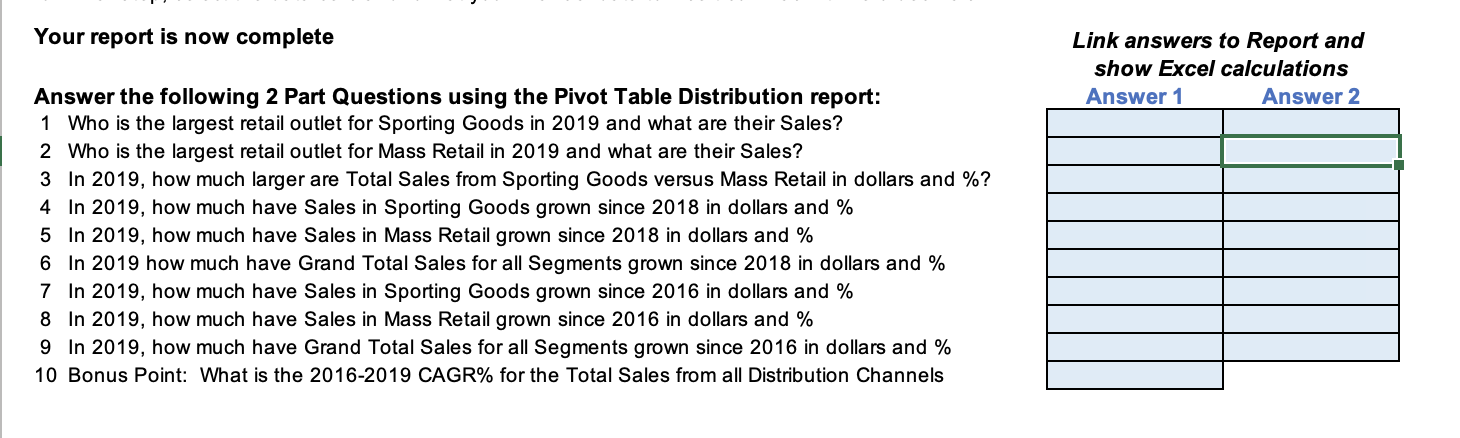Solved Column Labels 7 2016 2017 2018 2019 Sum of Sales Row | Chegg.com