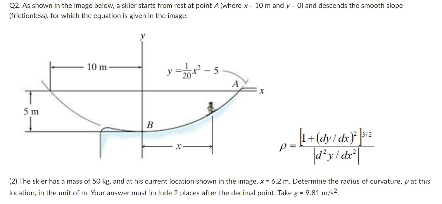 Solved Q2. As shown in the image below, a skier starts from | Chegg.com