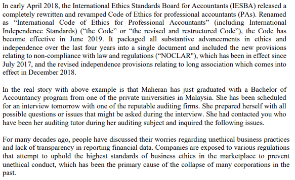 Solved In early April 2018, the International Ethics | Chegg.com