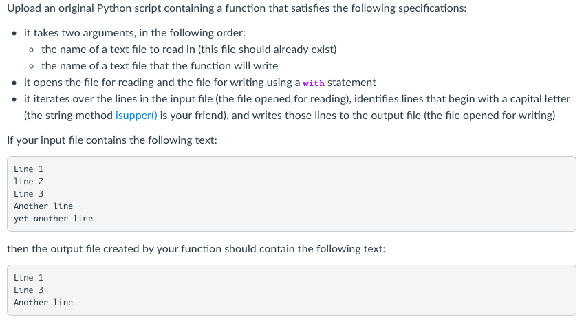 Solved Upload an original Python script containing a | Chegg.com