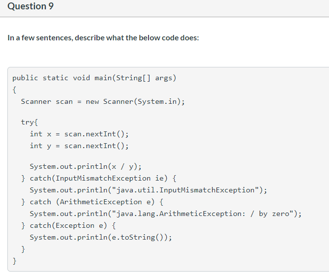 Solved In a few sentences, describe what the program below | Chegg.com