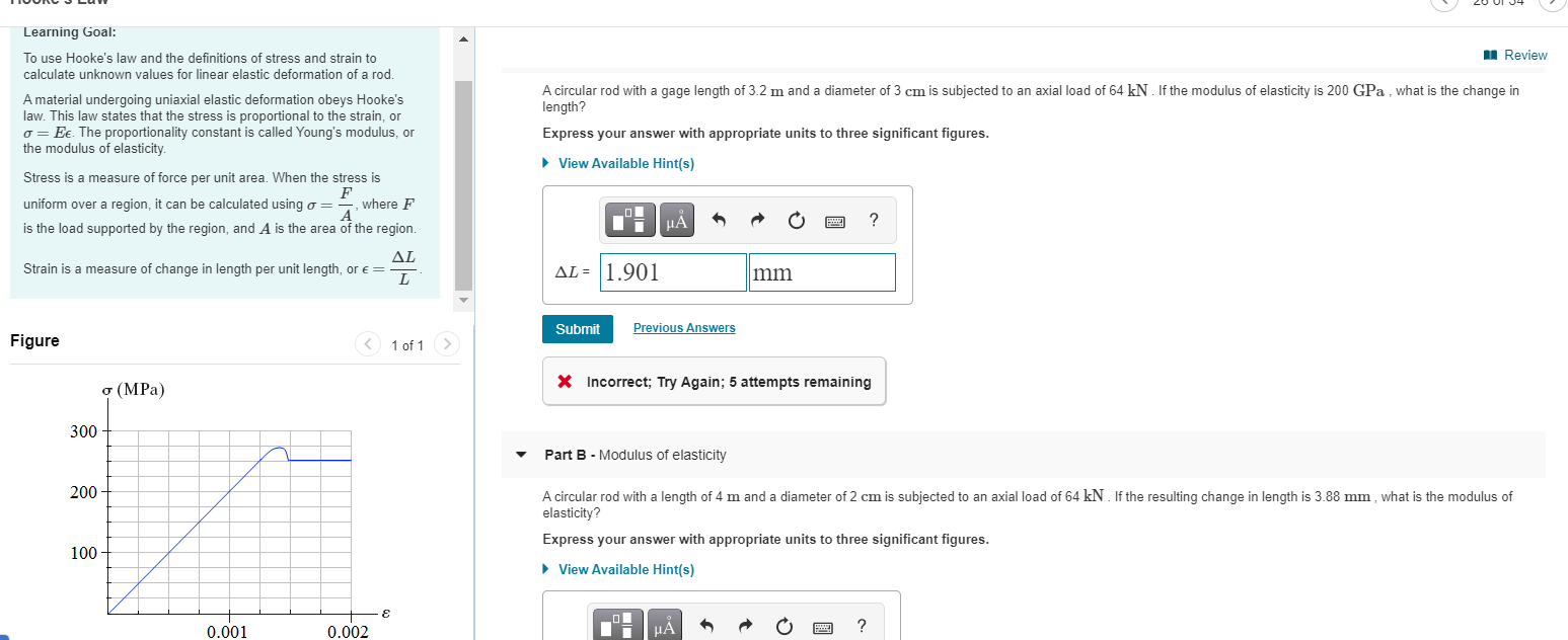 Solved Review A circular rod with a gage length of 3.2 m and | Chegg.com