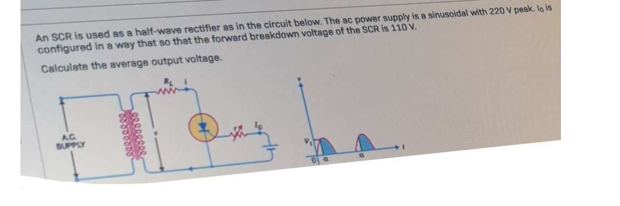Solved An SCR is used as a half-wave rectifier as in the | Chegg.com