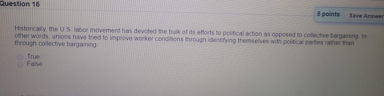 Solved Question 16 5 points Save Answer Historically, the U | Chegg.com