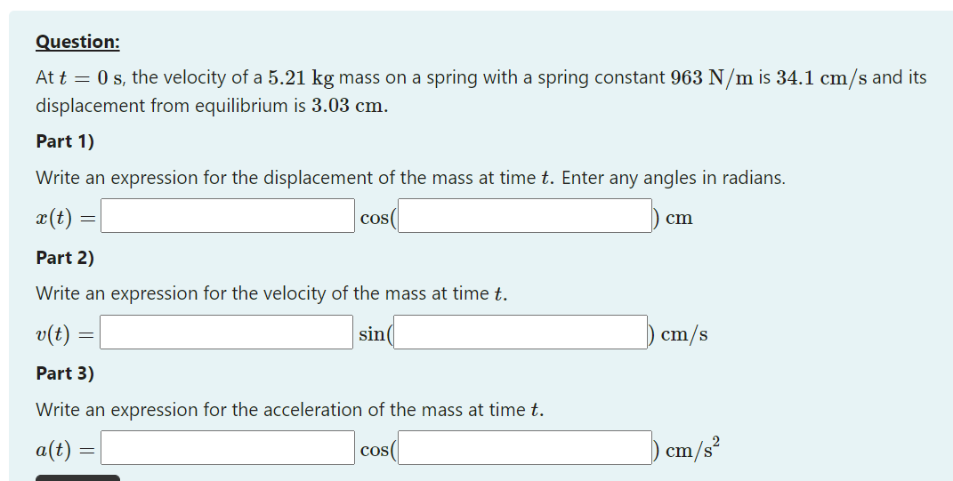 Solved I need help answering this physics questions, solving | Chegg.com