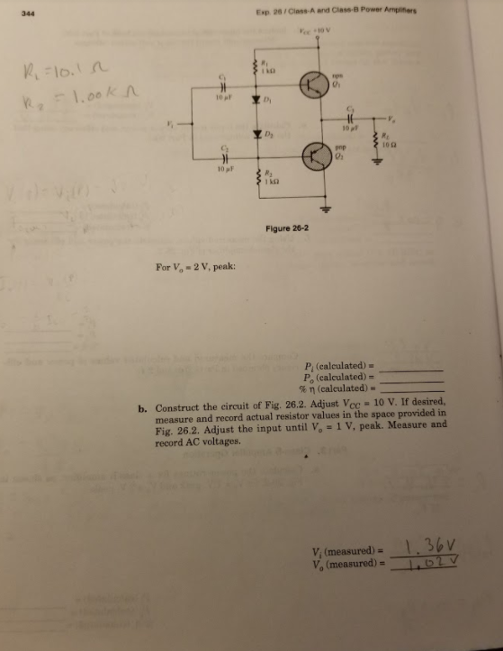 Part 3. Class-B Amplifier Operation A. Calculate The | Chegg.com