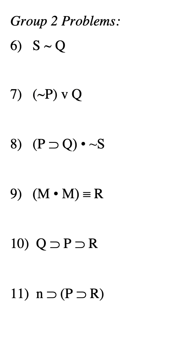 Solved Group 2 WellFormed Formulas and Main Operators