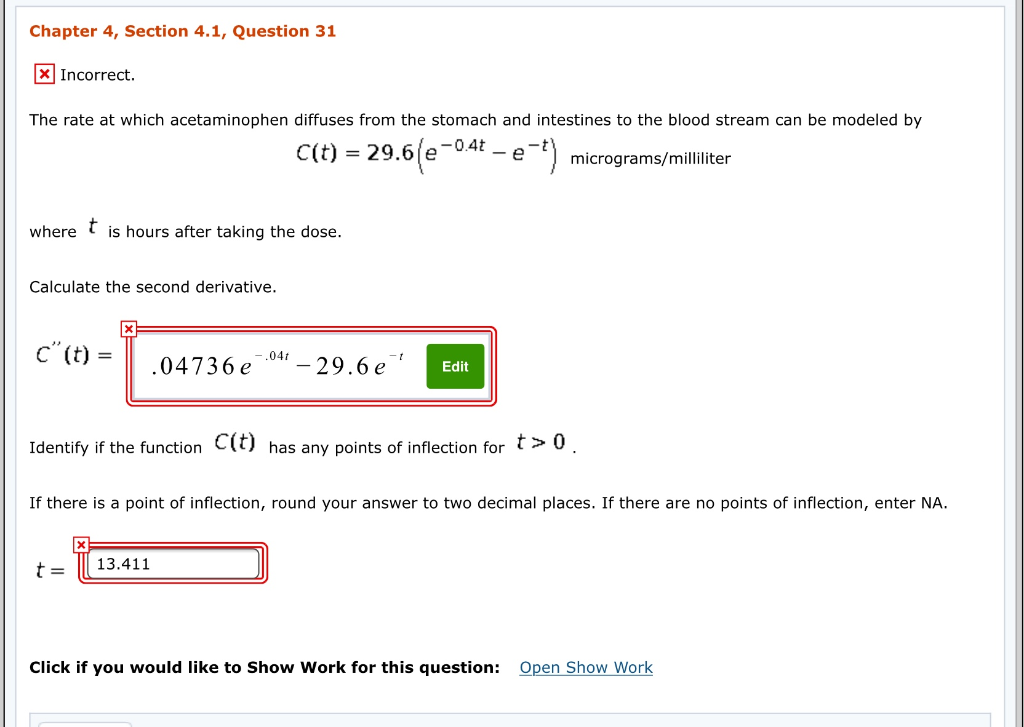 Solved Chapter 4, Section 4.1, Question 31 Incorrect The | Chegg.com