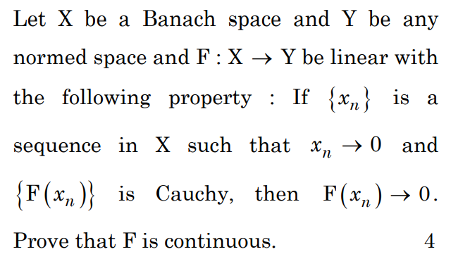 Solved Let X Be A Banach Space And Y Be Any Normed Space And | Chegg.com