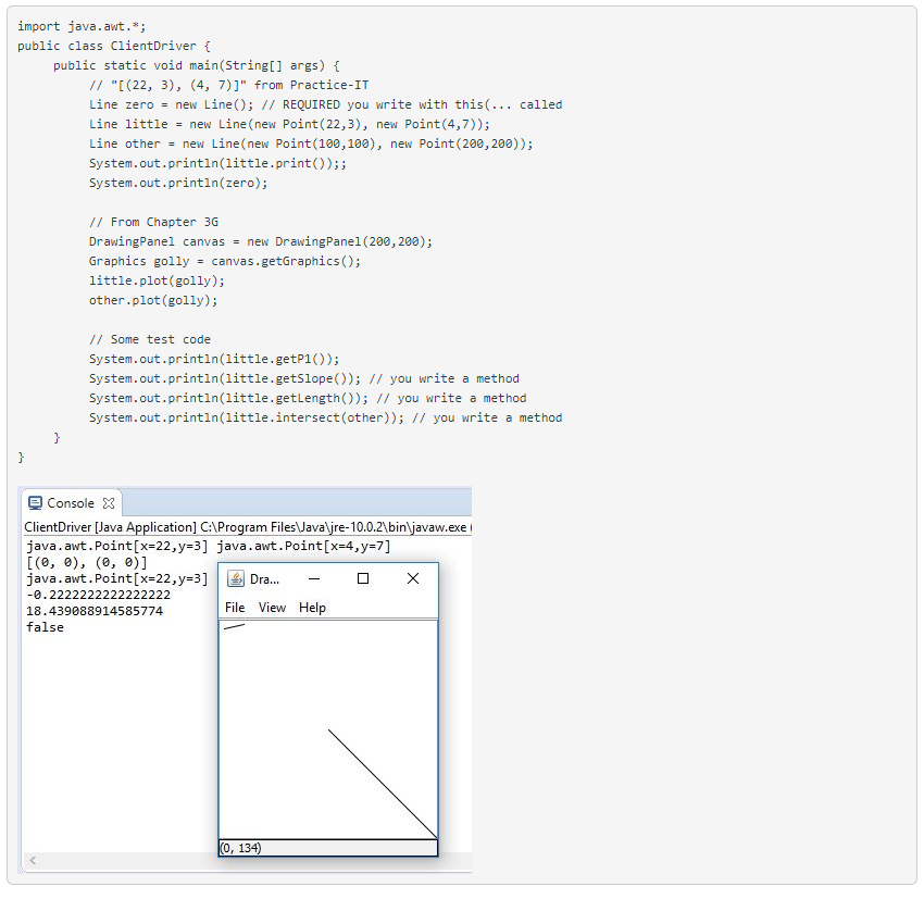 Submit Line.java to work with Client.java Rewrite | Chegg.com
