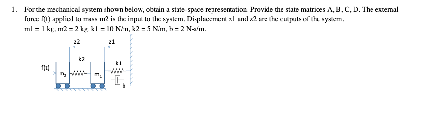 1 For The Mechanical System Shown Below Obtain A Chegg Com