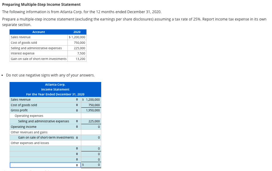 Solved Preparing Multiple Step Income Statement The 5205