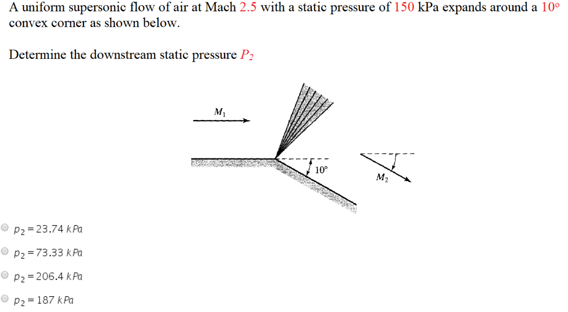 Solved A uniform supersonic flow of air at Mach 2.5 with a | Chegg.com