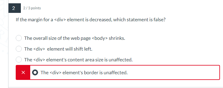 the margin of a page cannot be changed true or false