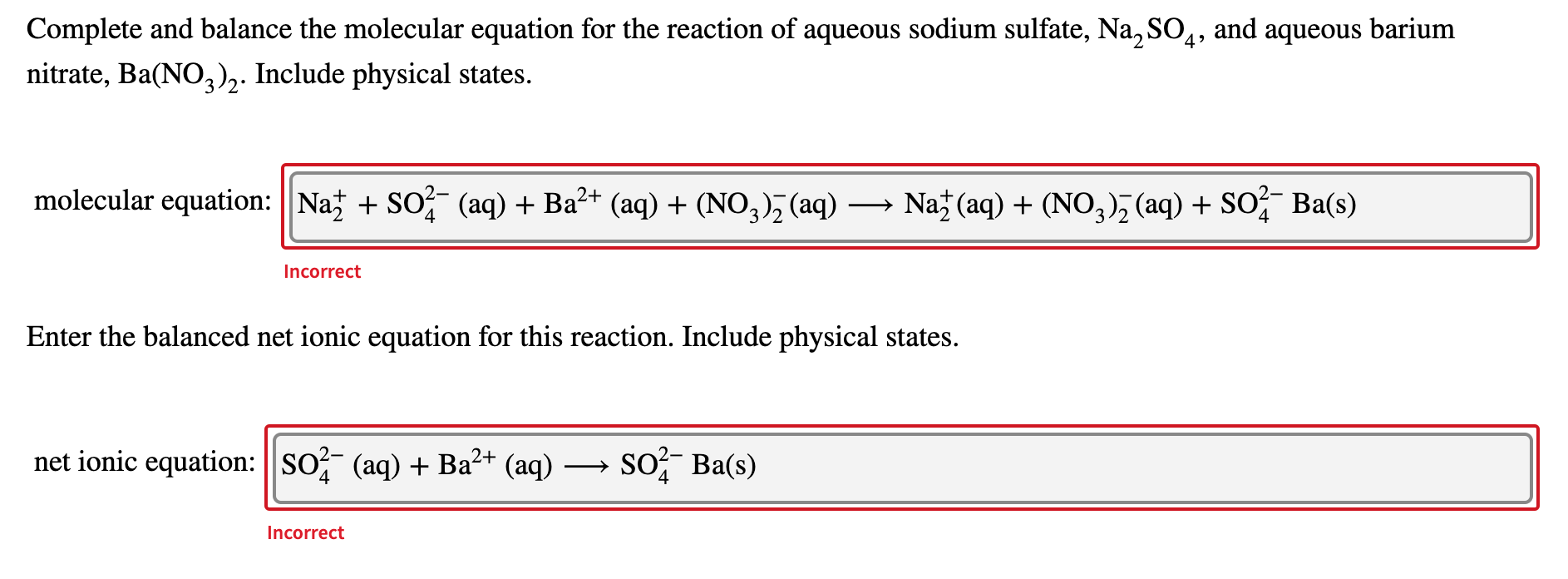 Solved Complete and balance the molecular equation for the