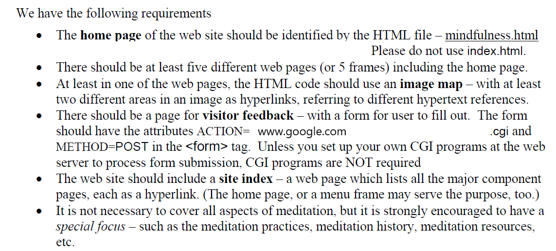 Solved Please create an HTML website that has the following: | Chegg.com
