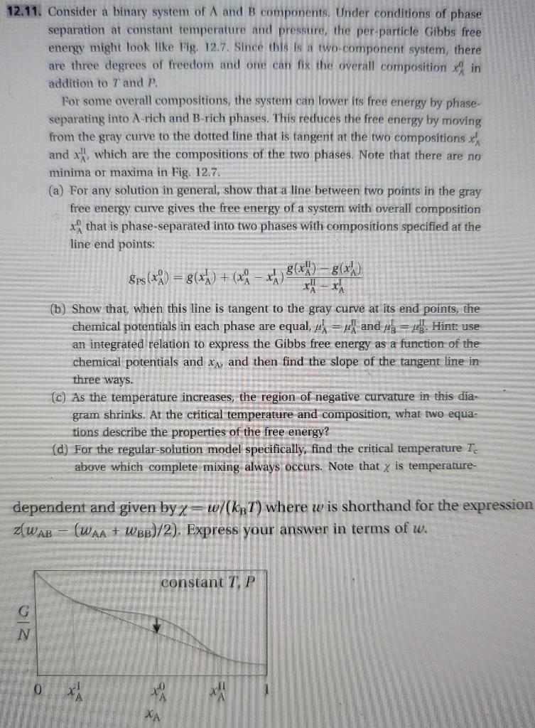 12.11. Consider a binary system of A and B | Chegg.com