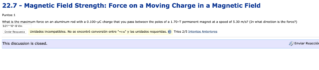 Solved 22.7 - Magnetic Field Strength: Force on a Moving | Chegg.com