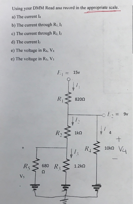 Solved Using your DMM Read ana record in the appropriate | Chegg.com