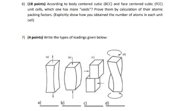 Solved 6) (18 Points) According To Body Centered Cubic (BCC) | Chegg.com