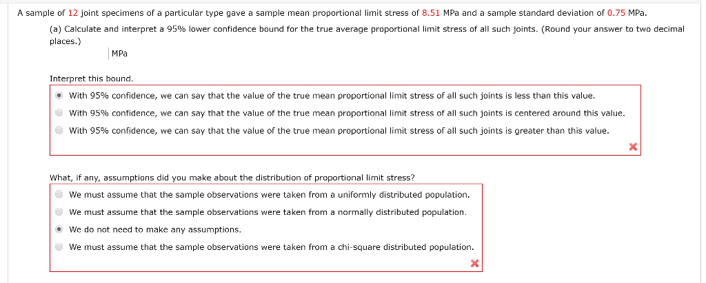 Solved A Sample Of 12 Joint Specimens Of A Particular Type | Chegg.com