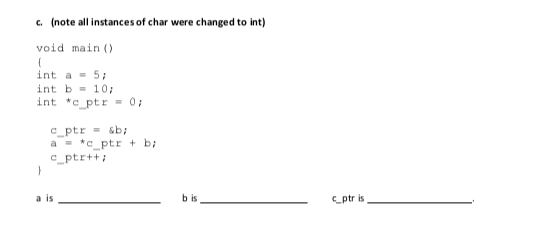 Solved Question 2: Pointers in C What is the value of each | Chegg.com