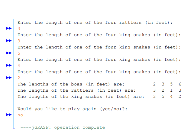 Solved You will create a 2D array of Snakes on a Plane. Your | Chegg.com