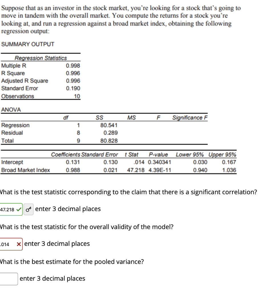Solved Run a regression analysis on the following data set, | Chegg.com