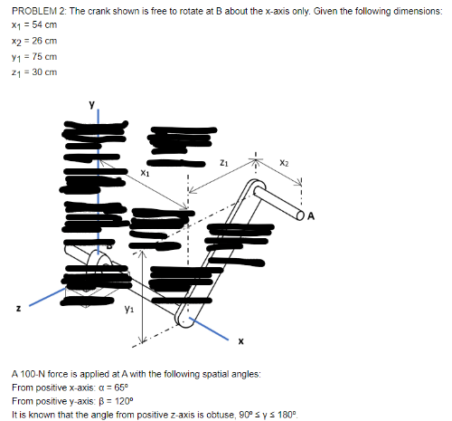 PROBLEM 2: The crank shown is free to rotate at B | Chegg.com