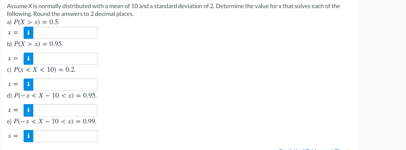 Solved Assume X is normally distributed with a mean of 10 | Chegg.com