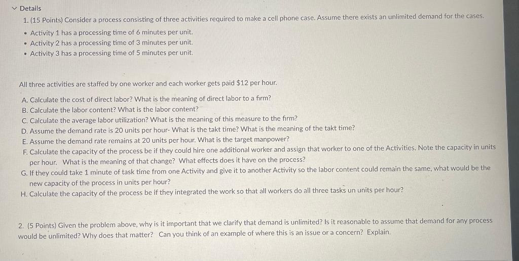 Solved 1. (15 Points) Consider a process consisting of three | Chegg.com