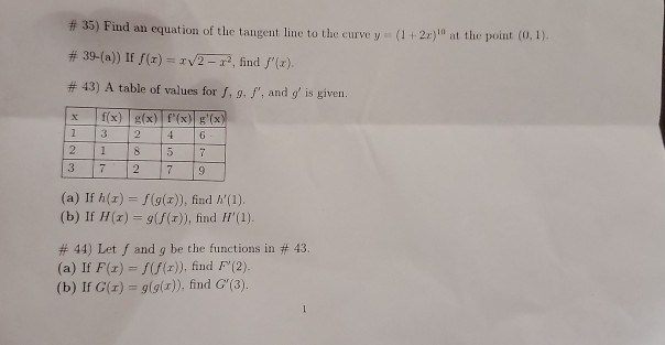 Solved 1 2 At The Point 0 1 35 Find An Equation O Chegg Com