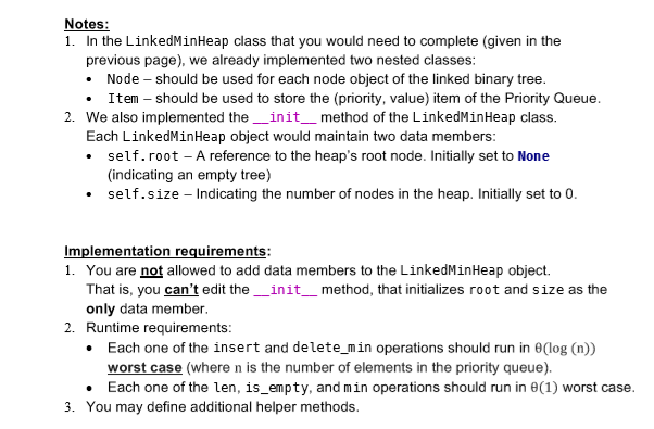 Solved Recall The Minimum Priority Queue Adt We Introduced 0448