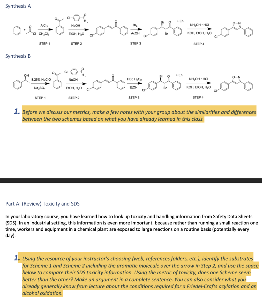 Synthesis A
AICI
NH?OH-HCI
NaOH
Br?
C? CH?CH?
EtOH, H?O
ACOH
KOH, EIOH, H2O
STEP 1
STEP 2
STEP 3
STEP 4
Synthesis B
O..
?????