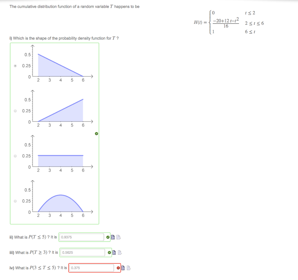 Solved The cumulative distribution function of a random | Chegg.com
