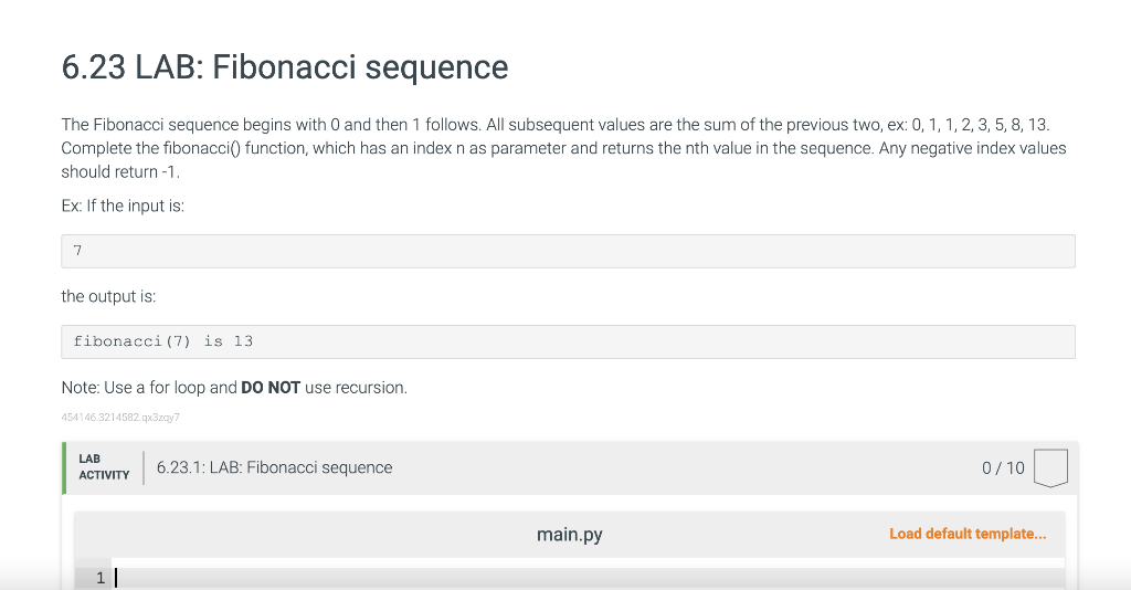 Solved The Fibonacci sequence begins with 0 and then 1 | Chegg.com