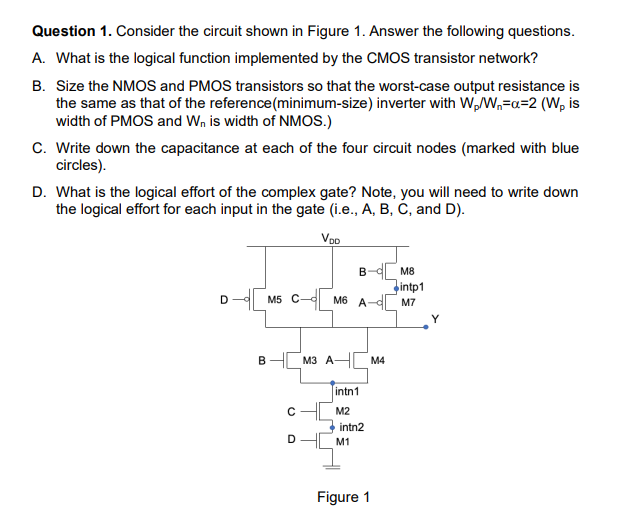 Solved Question 1. Consider the circuit shown in Figure 1. | Chegg.com