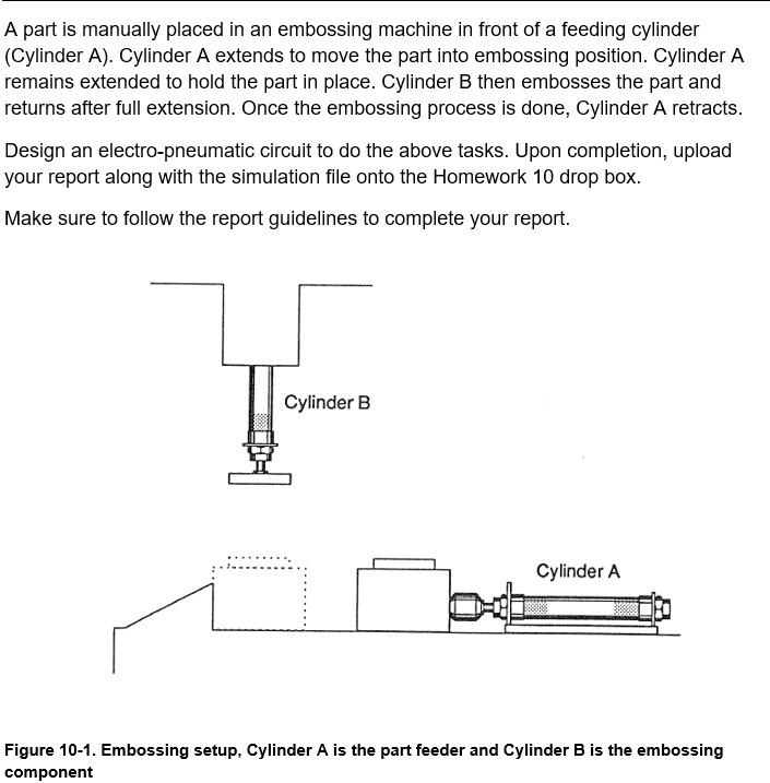 Solved A part is manually placed in an embossing machine in