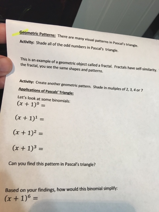 Solved Geometric Patterns There are many visual patterns in | Chegg.com