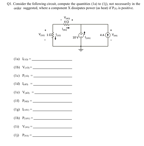 Solved Q1. ﻿Consider the following circuit, compute the | Chegg.com