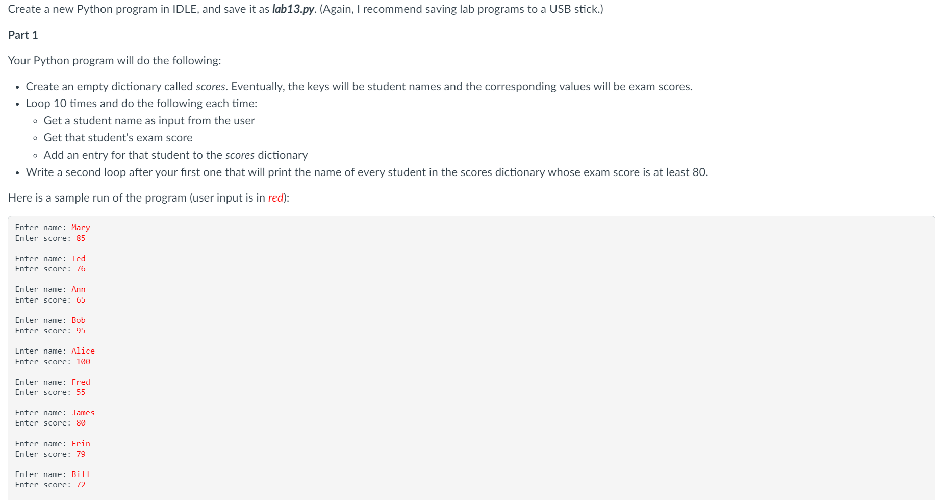 Solved Create a new Python program in IDLE, and save it as | Chegg.com