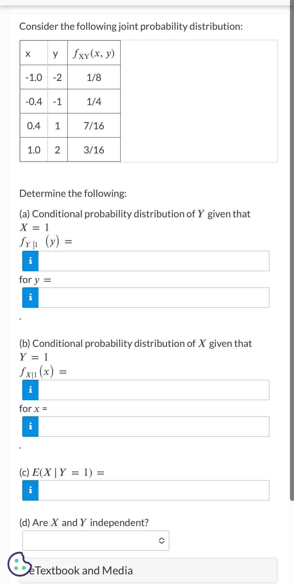 Solved Consider the following joint probability | Chegg.com