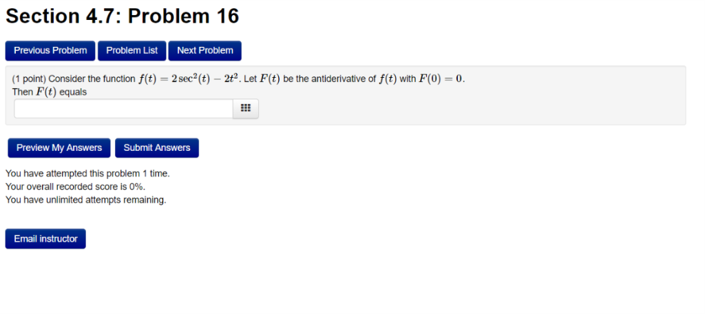 Solved Section 4.7: Problem 16 Previous Problem Problem List | Chegg.com