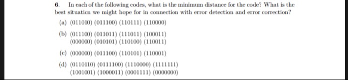 Solved 6. In each of the following codes, what is the | Chegg.com