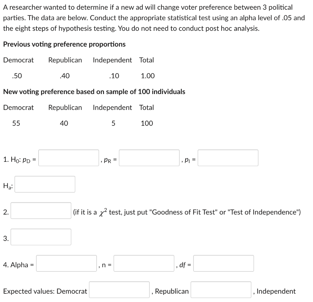 Solved A researcher wanted to determine if a new ad will | Chegg.com