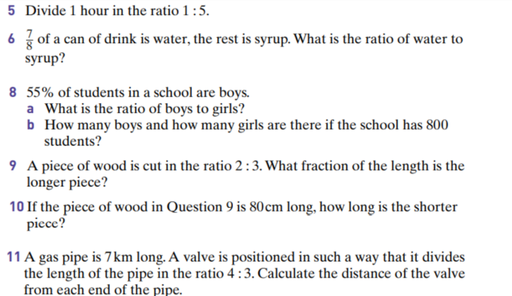 Solved 5 Divide 1 hour in the ratio 1:5. 6 of a can of drink | Chegg.com