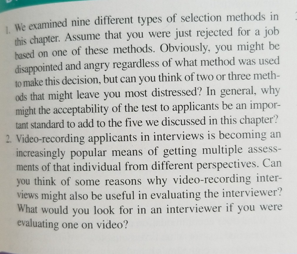 Solved 1. We Examined Nine Different Types Of Selection | Chegg.com