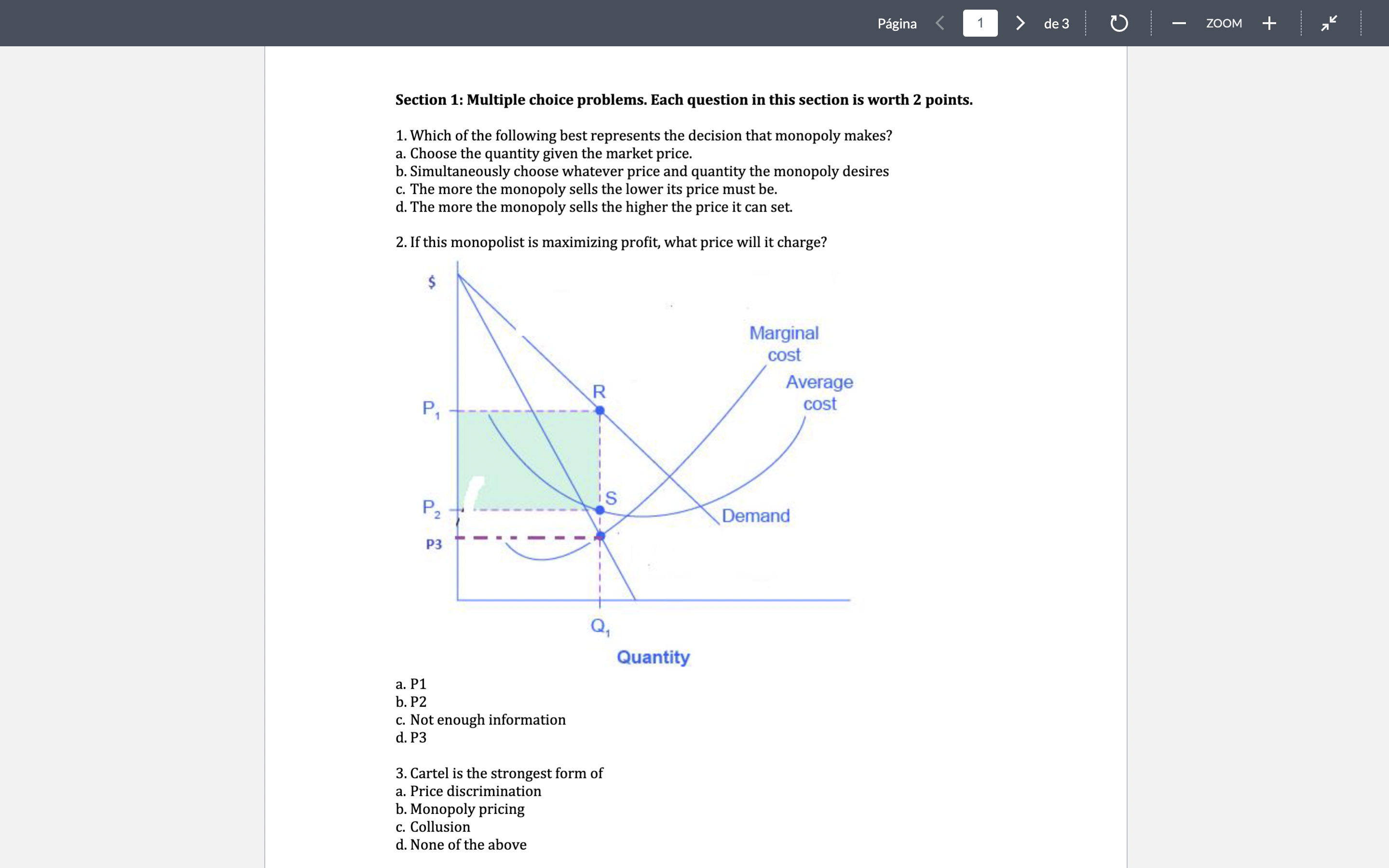 Solved Section 1: Multiple choice problems. Each question in | Chegg.com
