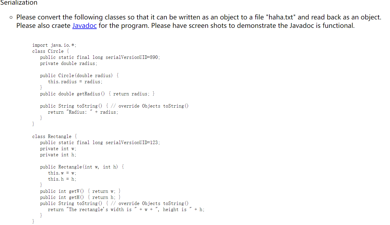 Solved Please finish this coding question in JAVA: (The | Chegg.com